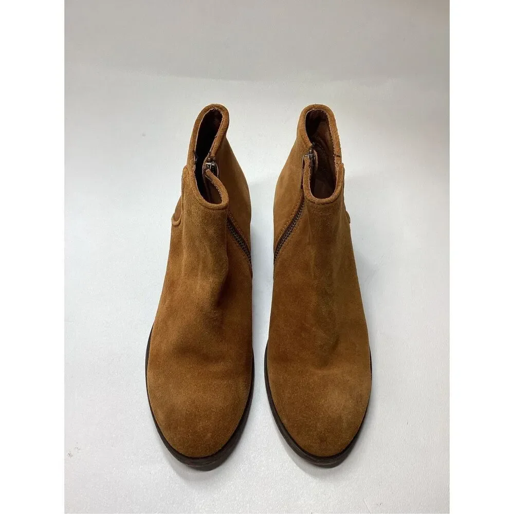 Frye carson brown bronze piping suede boots‎